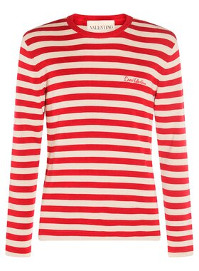 潮奢 Valentino 华伦天奴 男士 條紋針織套衫 7V3KC34DB26