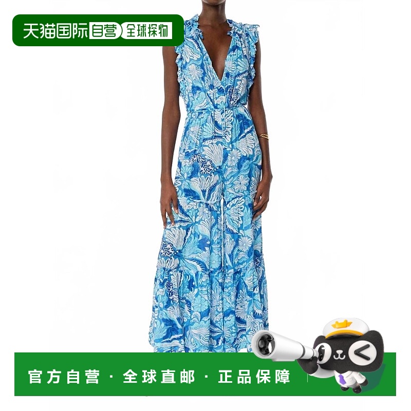 自营poupette st barthWomen's Long Jumpsuit In Blue Tiger Lil