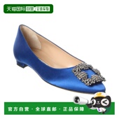 blue 自营Manolo 美国奥莱直发 Satin Flat Blahnik Hangisi