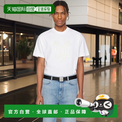 1h可退 香港直邮Givenchy 纪梵希 男士 白色 HG Embroidery T 恤