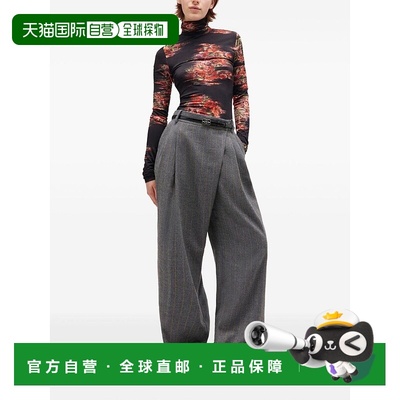 香港直邮GANNI 女士休闲裤 W0761205 AW2025 灰色 Grey Pinstripe