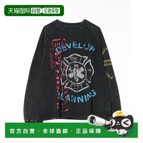 1h可退 日本直邮DANKE SCHON 男女同款 化学加工拉格兰长袖T恤 科