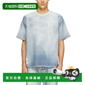 香港直邮DIESEL 浅蓝色 男款 漂白效果设计感宽松圆领短袖 T恤