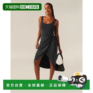 自营Beyond Yoga Intrigue Midi Dress Womens Black Wrap Front