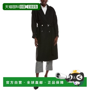 美国奥莱直发 黑色 自营Maje Tweed风衣