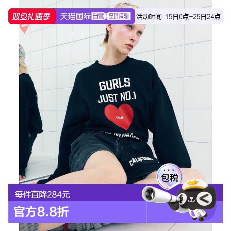 韩国直邮AS IF CALIE女士女士卫衣/绒衫CA25ASW001BKF GURLS JUST