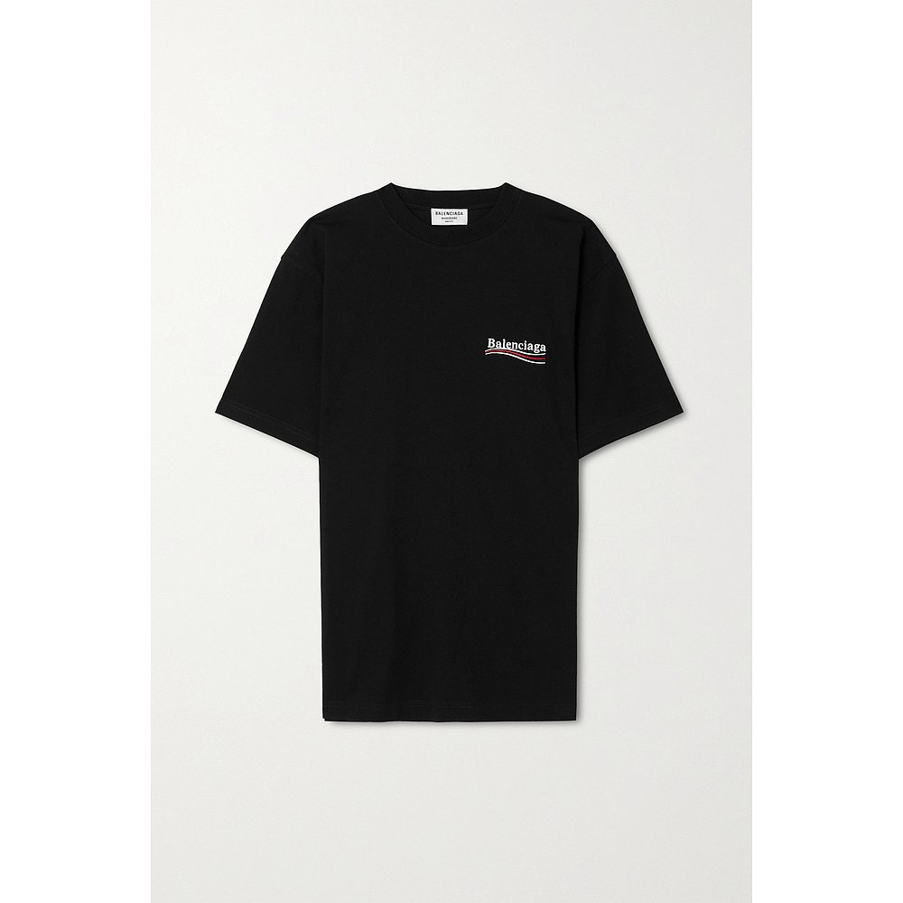 balenciaga巴黎世家女士大廓形刺绣纯棉平纹布T恤