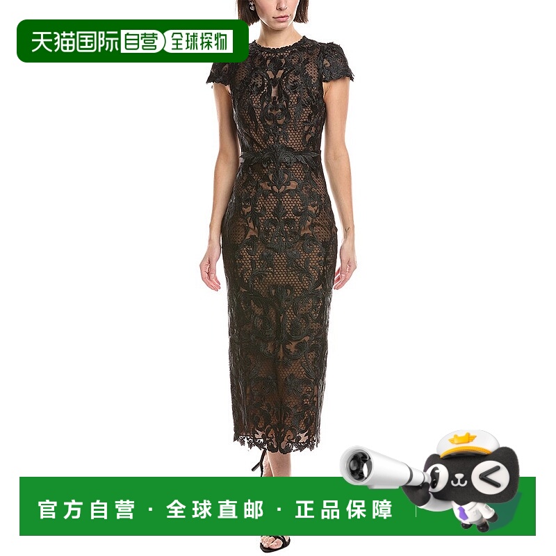 自营Marchesa Notte Noho Cocktail Dress - black 美国奥莱直发