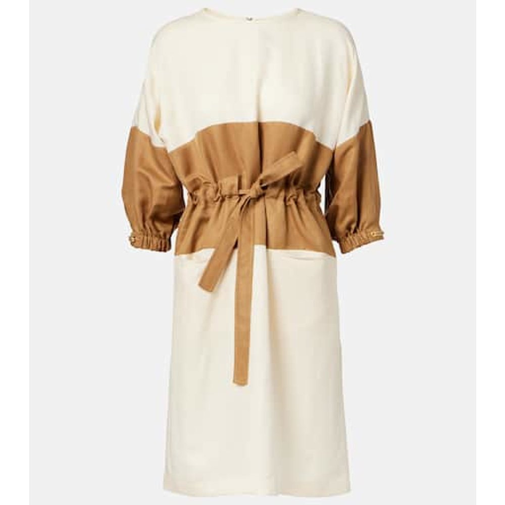 潮奢 MaxMara 麦斯玛拉 女士 Vasto 亚麻真丝针织连衣裙