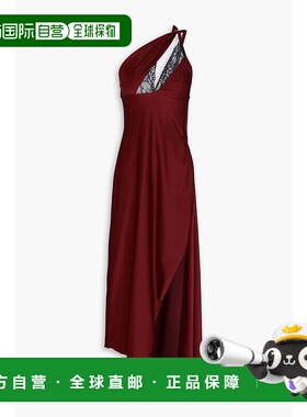 1h可退 香港直邮Coperni 女士 蕾丝边剪口缎面针织中长连衣裙 COP