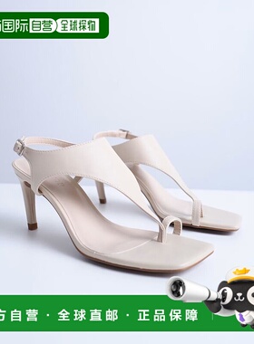 1h可退 香港直邮潮奢 Topshop 女士 Iman loop 鞋头高跟米白凉鞋