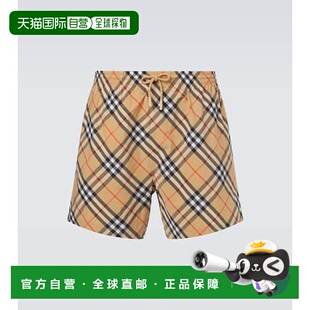 香港直邮潮奢 格纹泳裤 Burberry 男士 beige米色 巴宝莉 1h可退