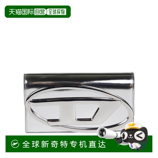 美国奥莱直发 自营 diesel金属银钱包 带可拆卸表带 白色