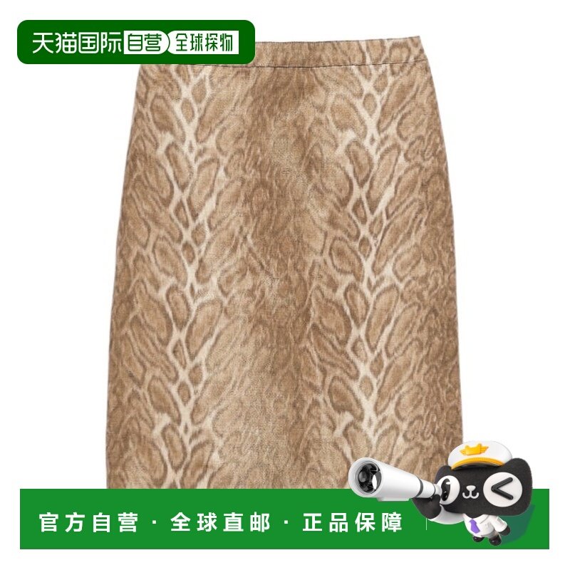 香港直邮CELINE 女士半身裙 RJ02A0H5102GI SS2025 棕色 图案半身