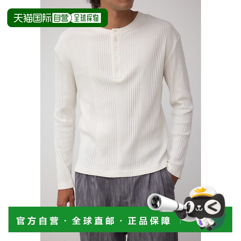 日本直邮MOUSSY 随机棱纹亨利领T恤内搭上衣