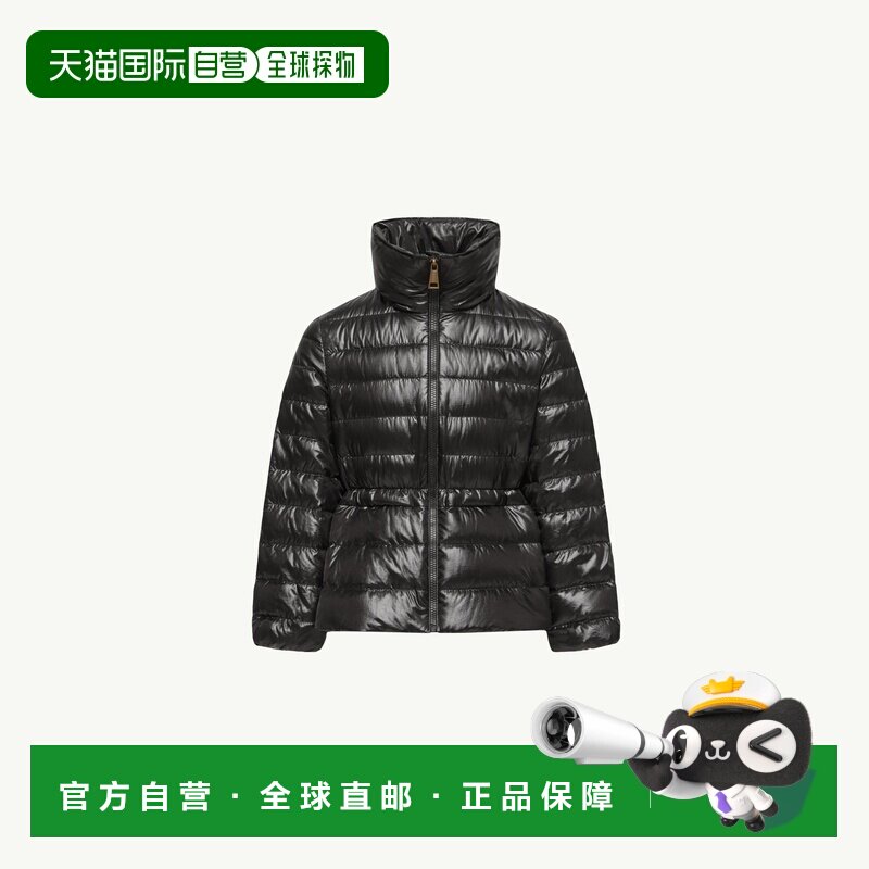 欧洲直邮MONCLER盟可睐 Fem女孩黑色尼龙连帽羽绒服