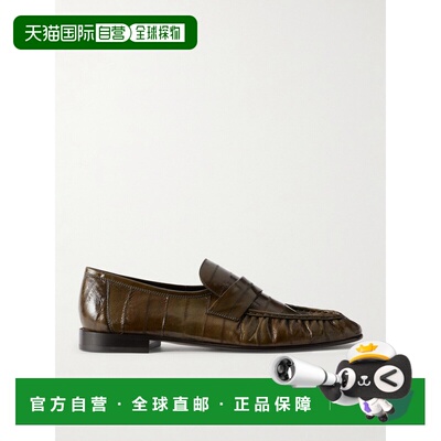 1h可退 香港直邮潮奢 The Row 男士 褶皱漆皮乐福鞋 F2018E17