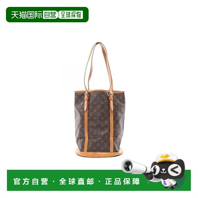 日本直邮中古LV路易威登女包C级85新Bucket GM菜篮子涂层/防水帆