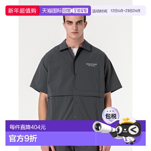 韩国直邮GOALSTUDIO [coex mall] 短裤弹力尼龙衬衫-栗色