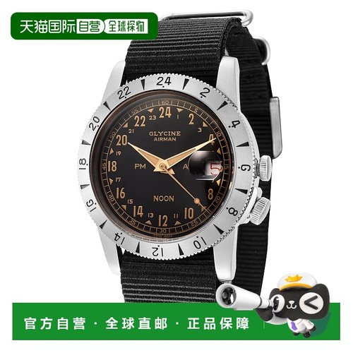 自营Glycine Men's Airman 40mm Automatic Watch - black 美国奥