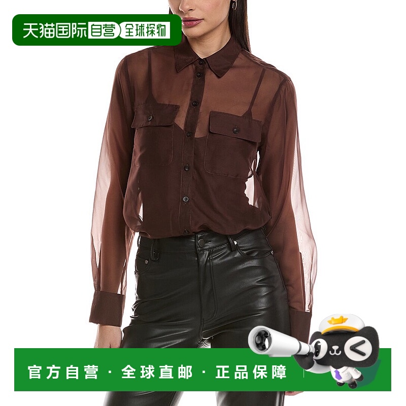 自营rag & bone Sonica Sheer Shirt - brown 美国奥莱直发