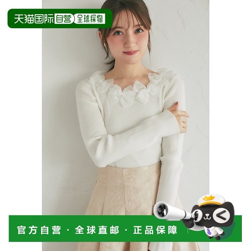 1h可退 日本直邮tocco closet 女装 针织套头衫 半透明蝴蝶结设计