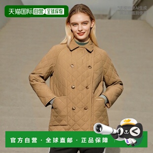 棕色 香港直邮BURBERRY SS2024 80842001 徽标绗缝棉服 女士外套