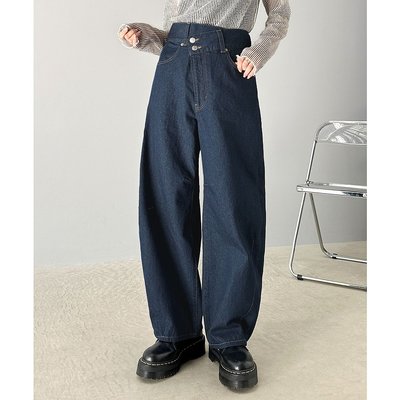 Classical Elf 女士100%棉质高腰不对称设计喇叭牛仔裤 ce1070074