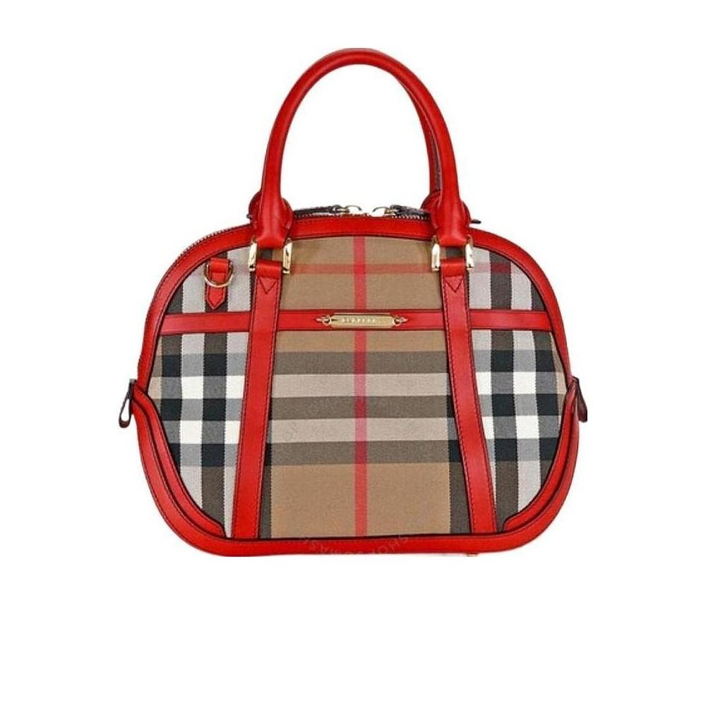 BURBERRY 女士手提包 39039001 SS2021 红色 格纹手提包