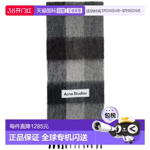 香港直邮Acne Studios 艾克妮 女士 灰色 Mohair Checked 围巾 CA