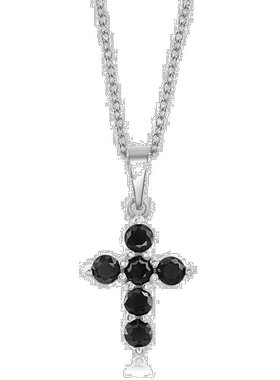 自营 simona纯银十字架项链 - 祖母绿 - 镀金 - 黑色 美国奥莱直