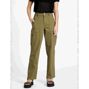 自营 guessHailey 高腰工装牛仔裤 - 灰鼠尾草色 美国奥莱直发