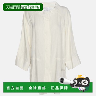 自营Voyage By Marina Rinaldi White Linen Shirt Jacket - whit