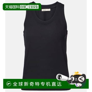 棉混纺针织背心上衣 1h可退 Isha 香港直邮KHAITE black黑色 女士