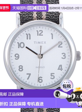 自营 Timex Weekender 38 毫米灰色金属表带手表 TW2R92200 美国