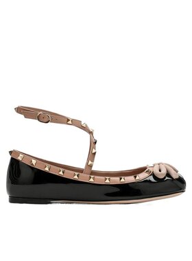 VALENTINO 女士休闲鞋 3W2S0HB6VNWN71 CO 黑色 圆头蝴蝶结芭蕾鞋