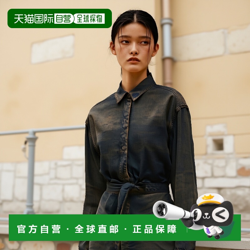 1h可退 欧洲直邮diesel 女士 连衣裙新款长袖同款复古裙子牛仔