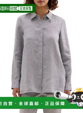 自营Theory Linen-Blend Tunic - grey 美国奥莱直发
