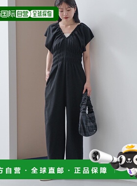 1h可退 日本直邮Kastane女装显瘦宽松版型V领短袖连体裤 KAZ10516