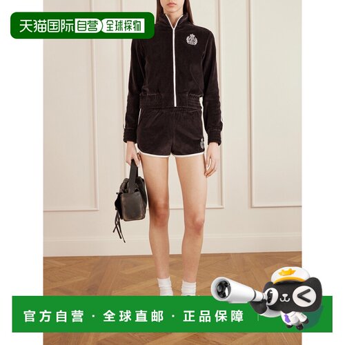 1h可退 香港直邮SPORTY & RICH 女士 Elio cotton-velour 刺绣拉