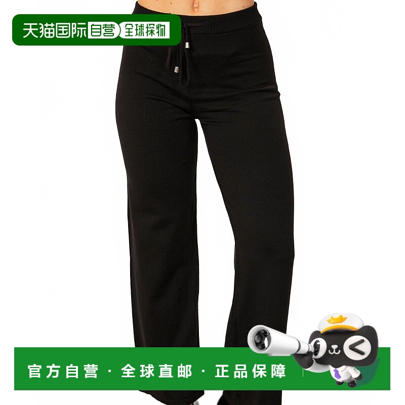 自营french kyssDrawstring Knit Lounge Pant In Black - black