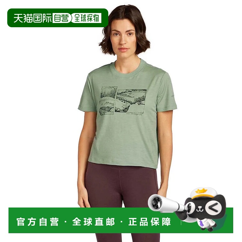 香港直邮ICEBREAKER 美利奴150 Tech Lite Crop The Climb 短袖T