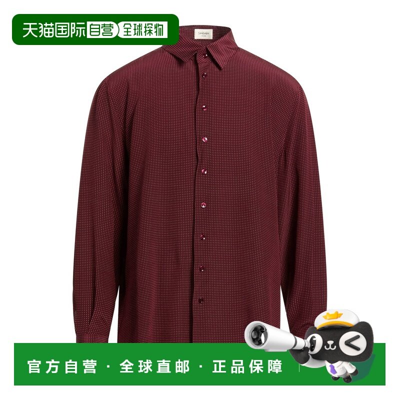 1h可退 香港直邮Saint Laurent 圣罗兰 男士 花纹衬衫 red红色 舒,男装,衬衫,淘宝优惠券,粉丝福利购,淘宝优惠卷