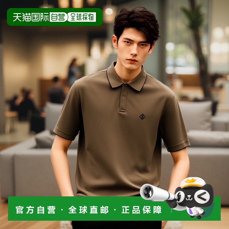 1h可退 香港直邮HERNO 男士T恤 JPL00134U2157 SS2025 绿色 徽标P