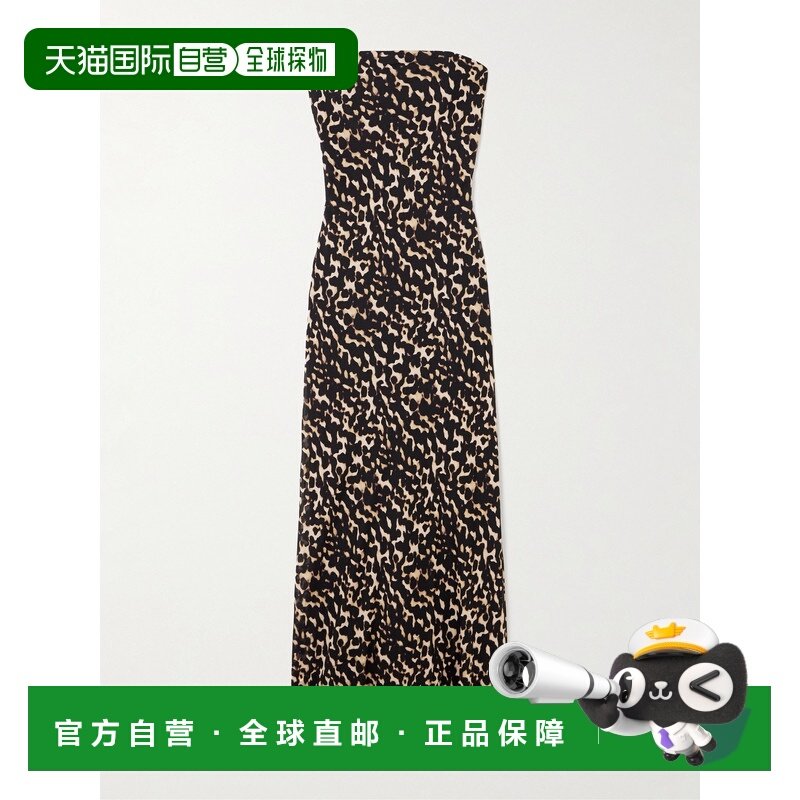 香港直邮Staud 女士 Cassie 无肩带印花真丝长款连衣裙 R26R2330P