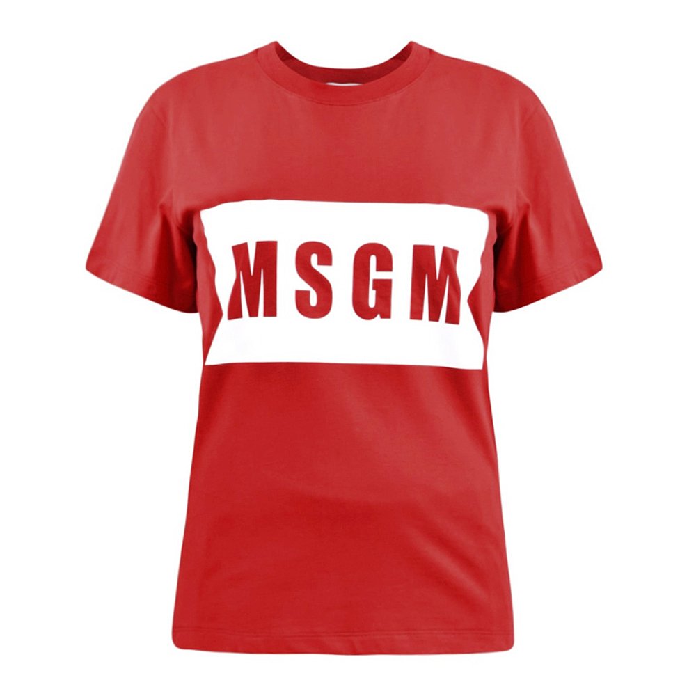 MSGM女士棉质LOGO标识印花时尚短袖T恤 2741MDM95-5797-18