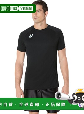 【日本直邮】亚瑟士 运动短袖T恤 2053A211 002(黑色/平静海蓝)