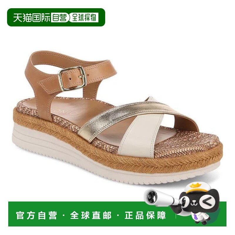 自营Vionic Mar Strappy Womens Camel Gold Leather Criss Cross