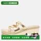 Choo gold Gold Wedge 自营Jimmy Sandals Leather Slide 美国