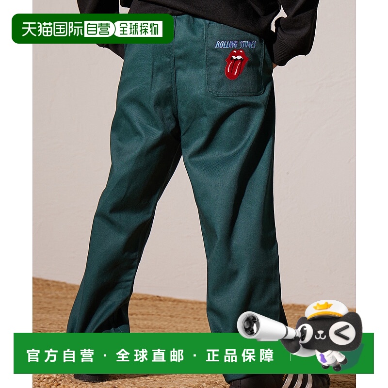 日本直邮PAIRMANON STREET 儿童款The Rolling Stones刺绣直筒裤